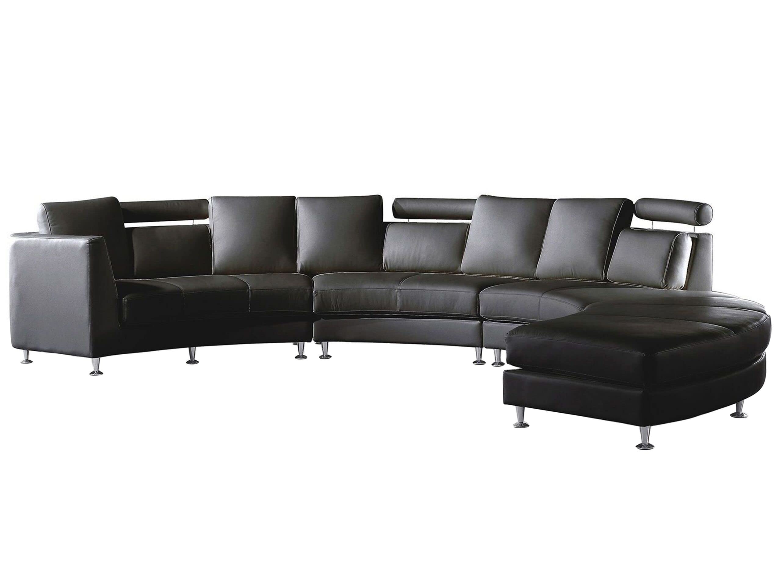 beliani-sofas-rotunde-halbkreis-sofa-schwarz-echtleder image 1