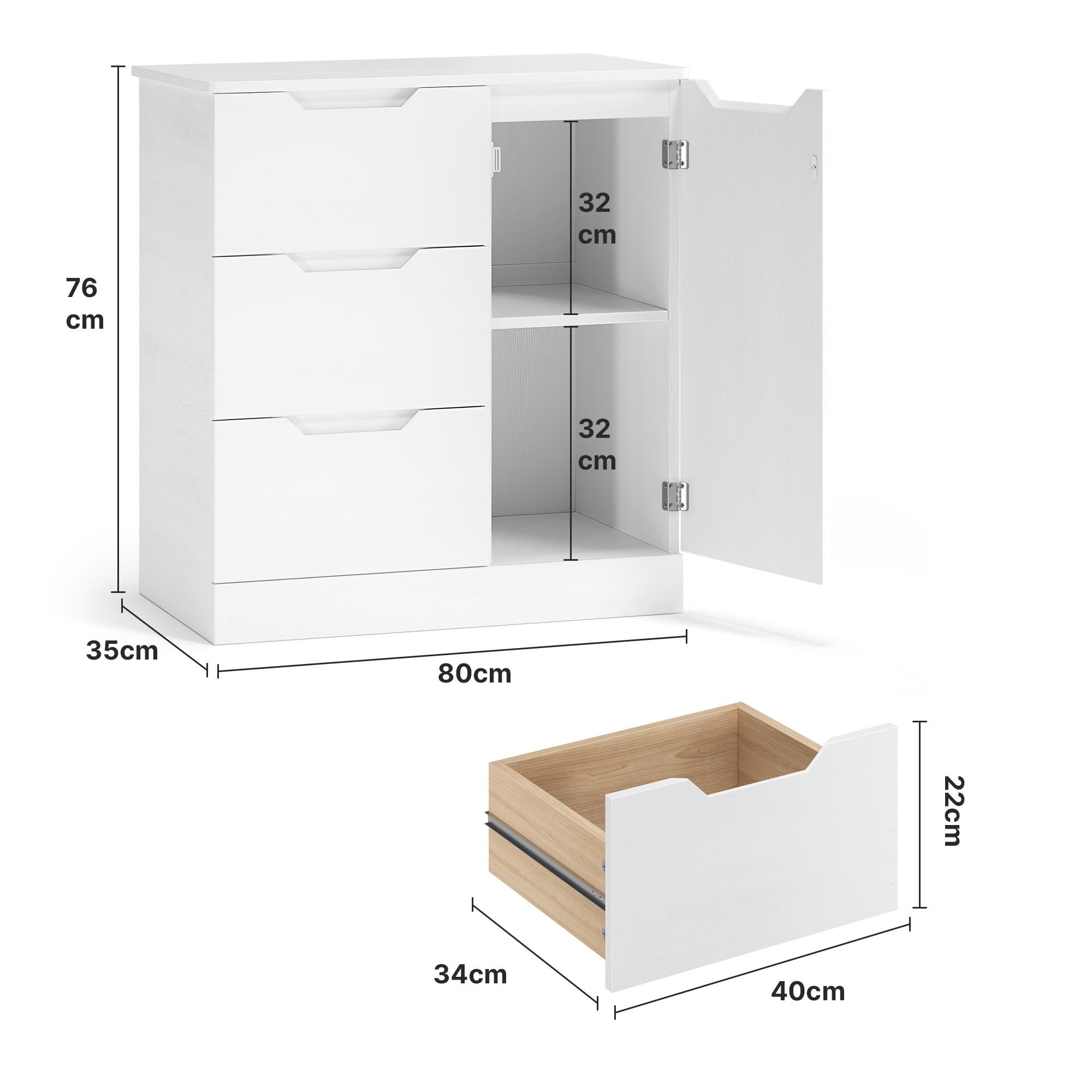 bealife-schr-nke-ap114-sideboard-wei-mit-3-schubladen image 3