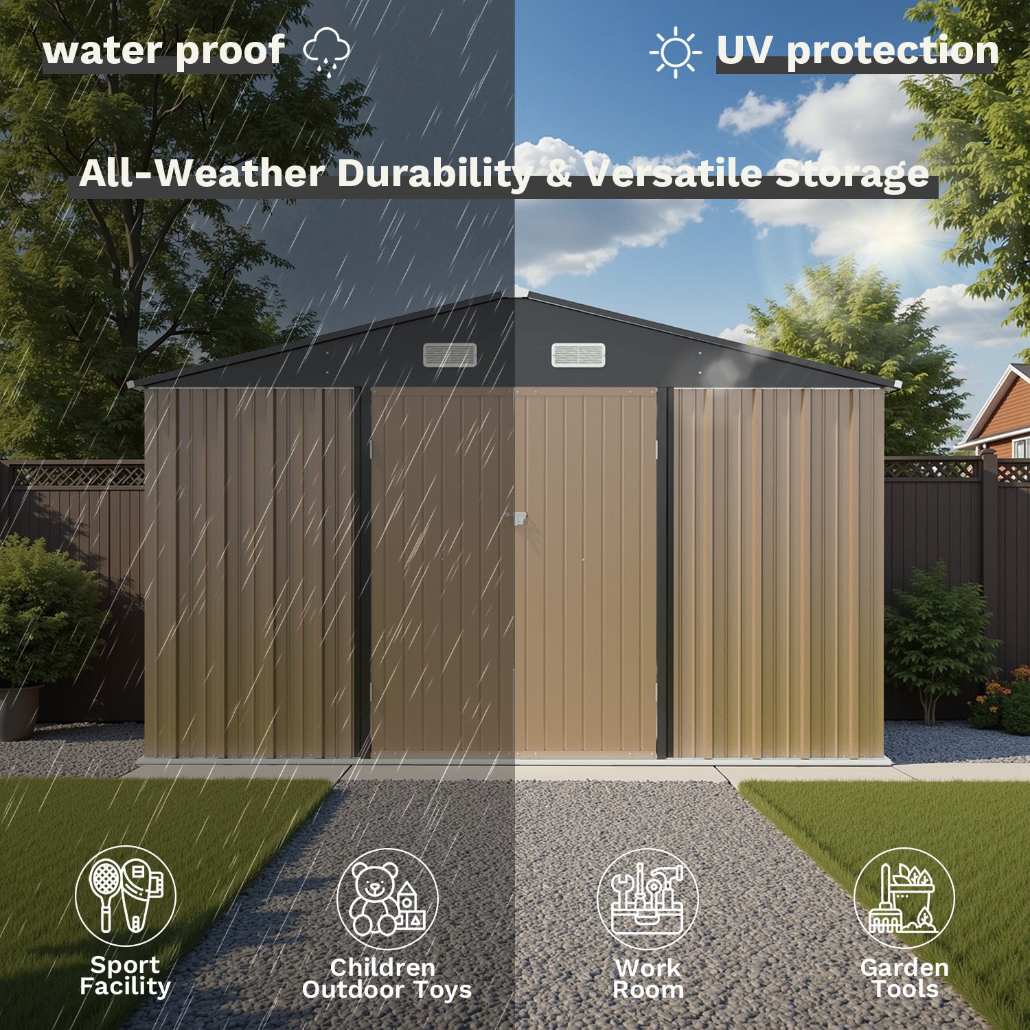 homall-metal-shed-ger-tehaus-metall-braun-10x8-fu image 2