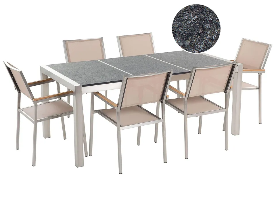 beliani-grosseto-gartenm-belset-180-cm-grau-beige-granit image 1