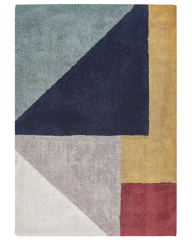 beliani-jalgaon-baumwoll-teppich-bunt-160x230-cm-retro image 1