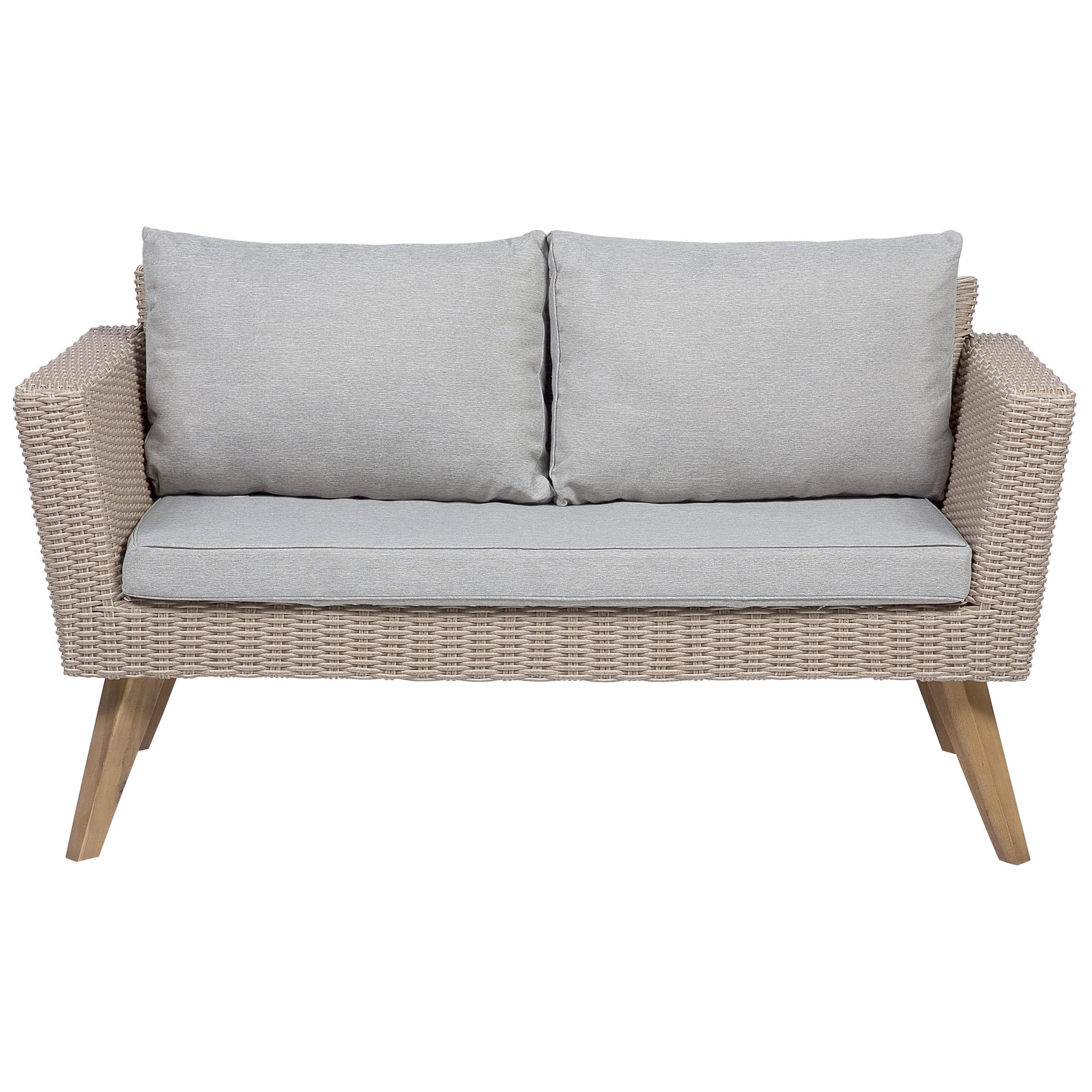 beliani-vittoria-lounge-set-rattan-braun-grau-4-sitzer image 4
