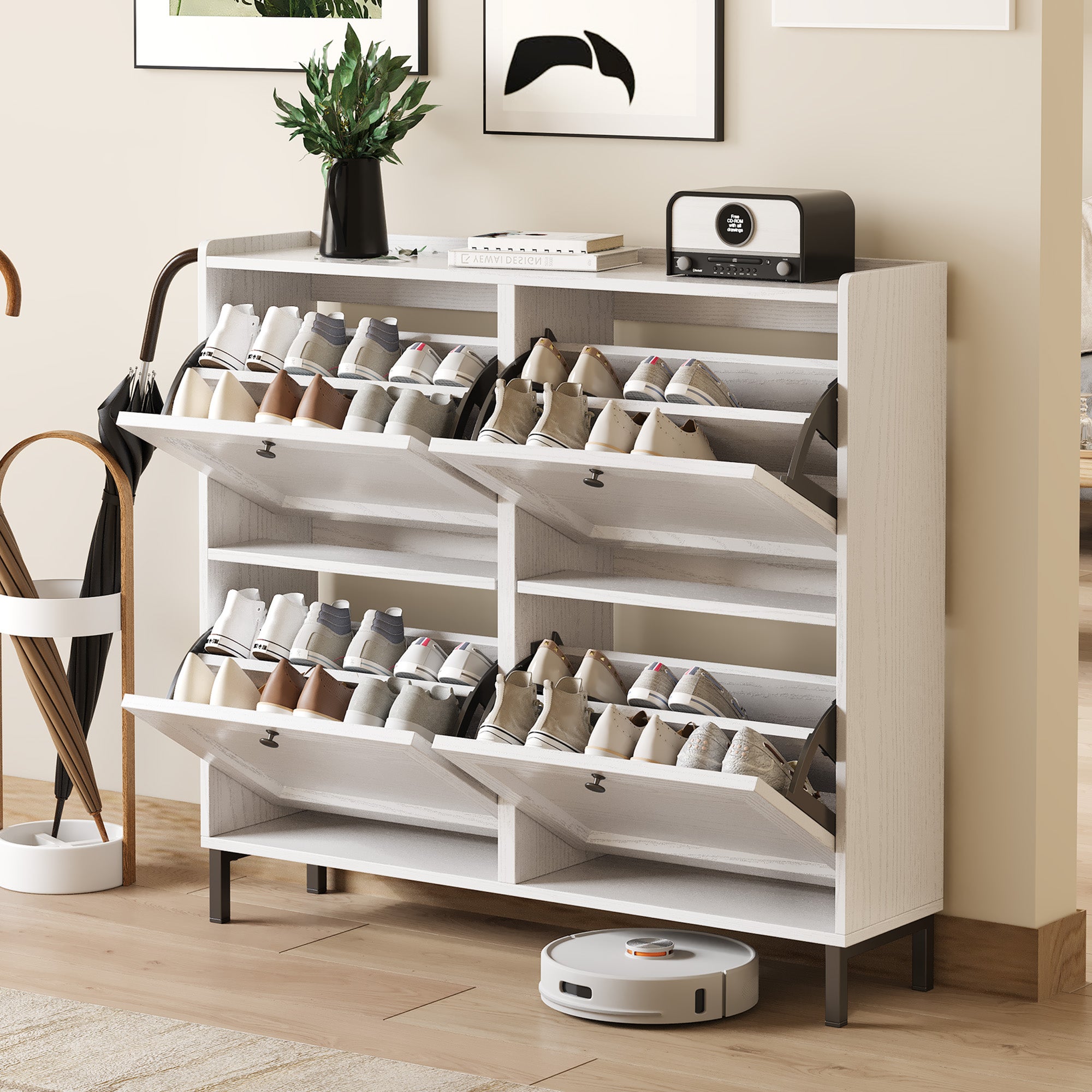 bealife-fs53-schuhschrank-wei-4-klappen-99-cm-schmal image 6