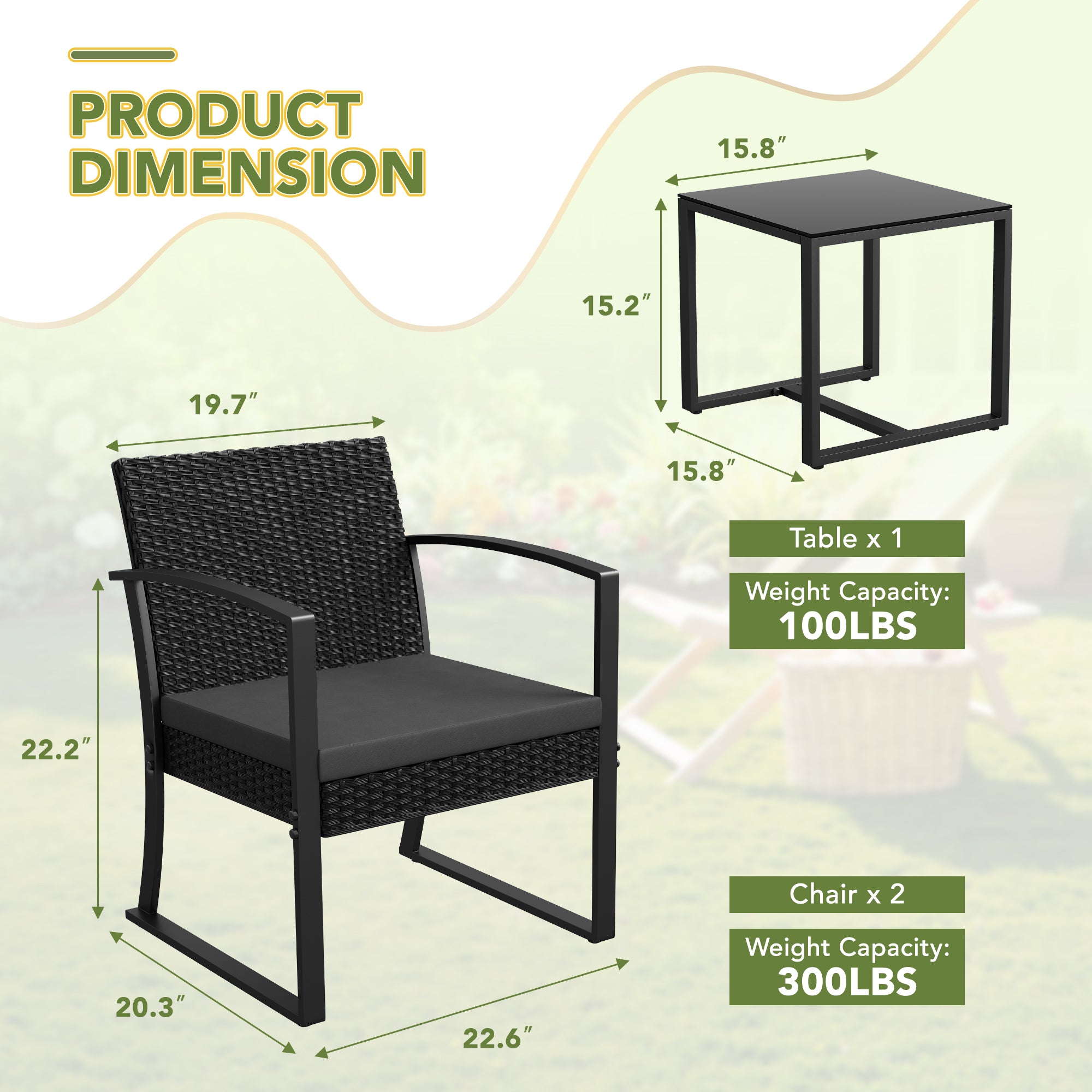 homall-patio-furniture-rattan-set-schwarz-3-teilig image 3