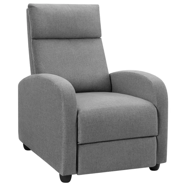 homall-recliner-chair-relaxsessel-stoff-verstellbar-grau image 1