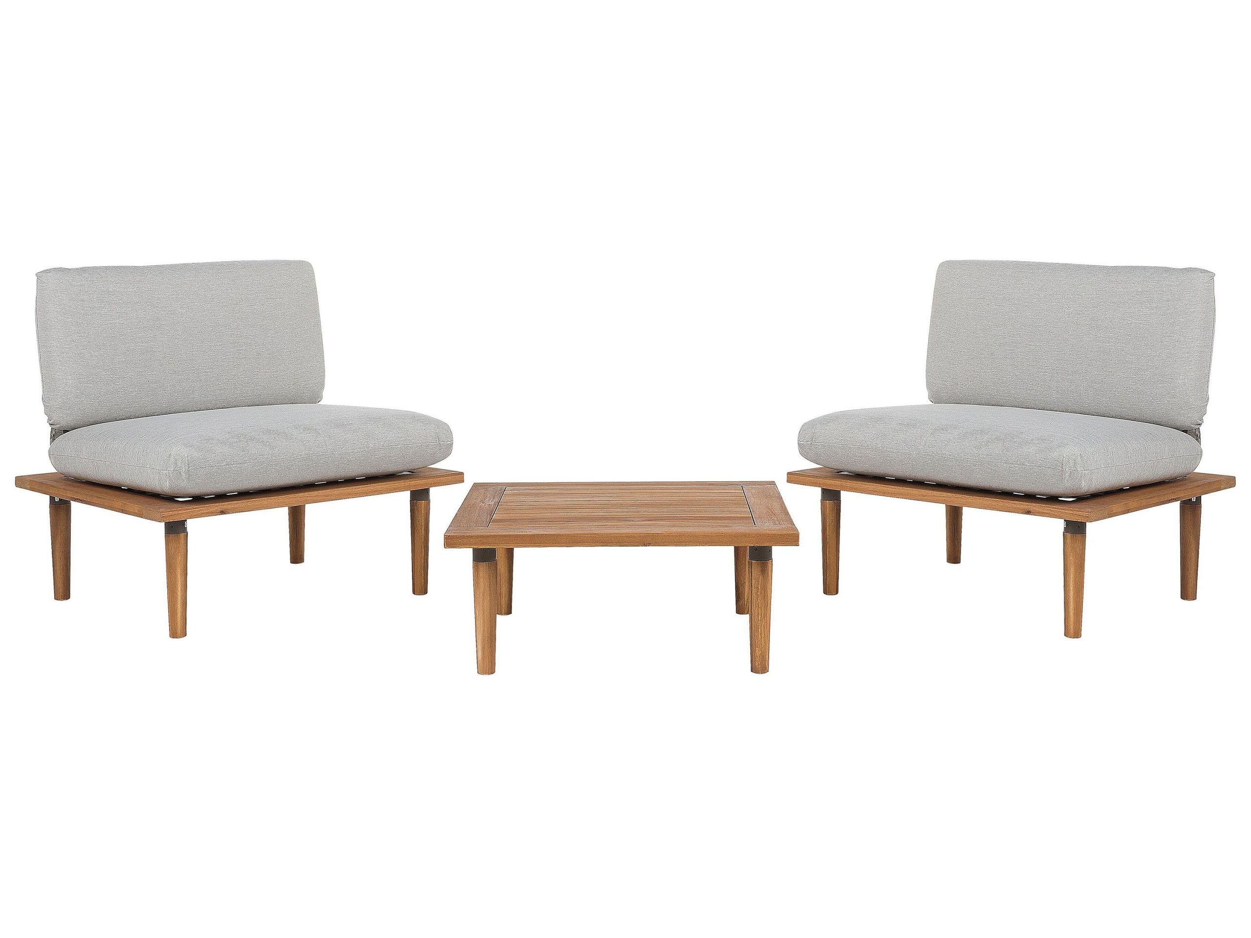 beliani-frascati-lounge-set-3-teilig-akazie-hellgrau-2-sitzer image 1