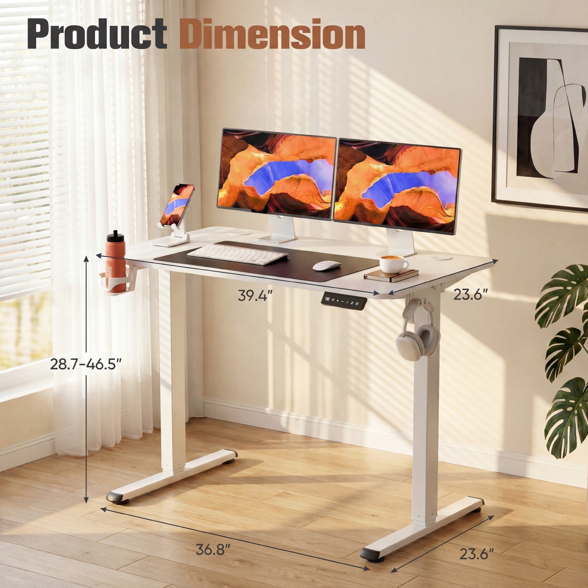 homall-standing-desk-schreibtisch-100cm-schwarz-h-henverstellbar image 7
