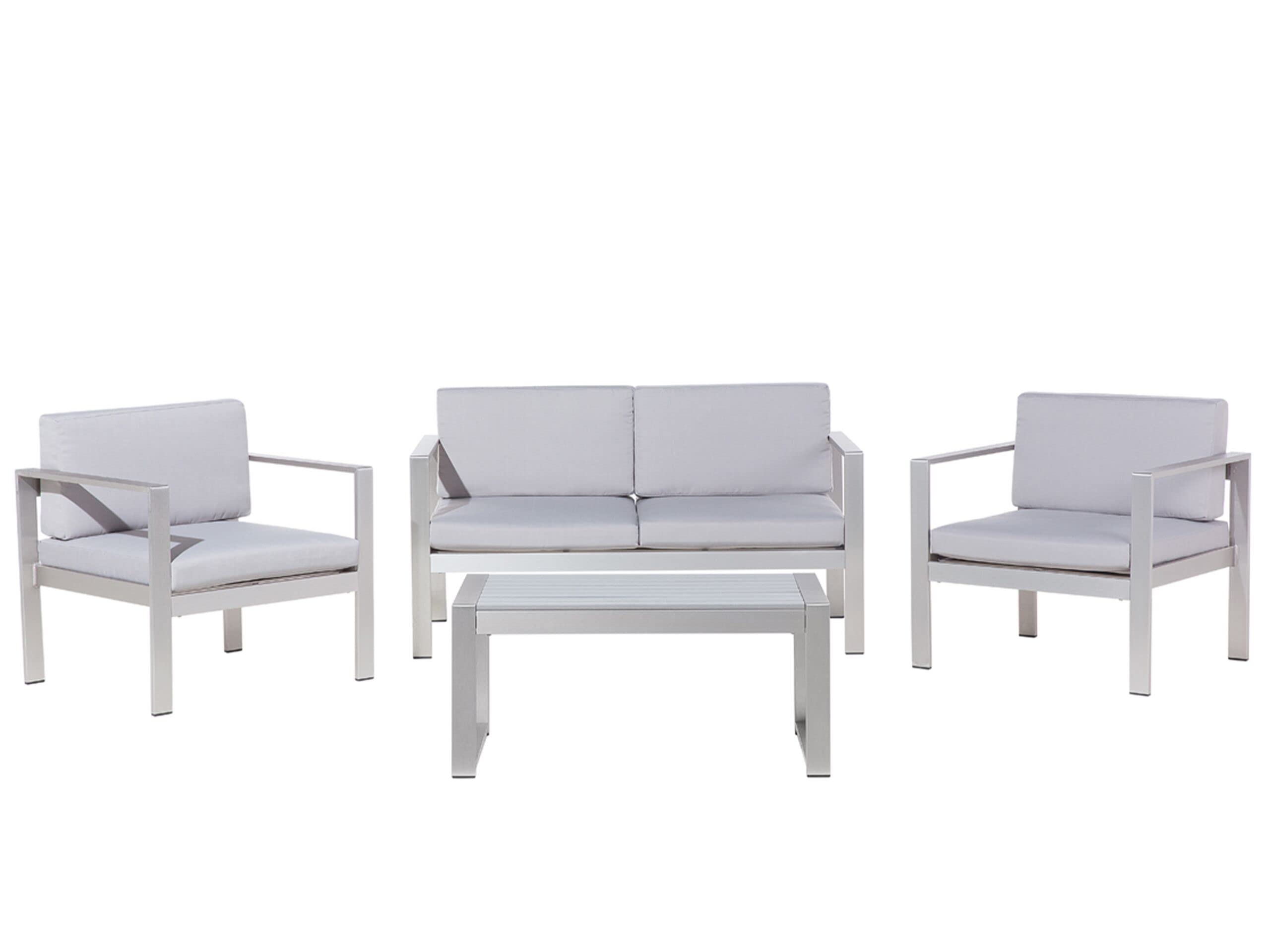 beliani-salerno-gartenset-4-personen-hellgrau-aluminium image 1