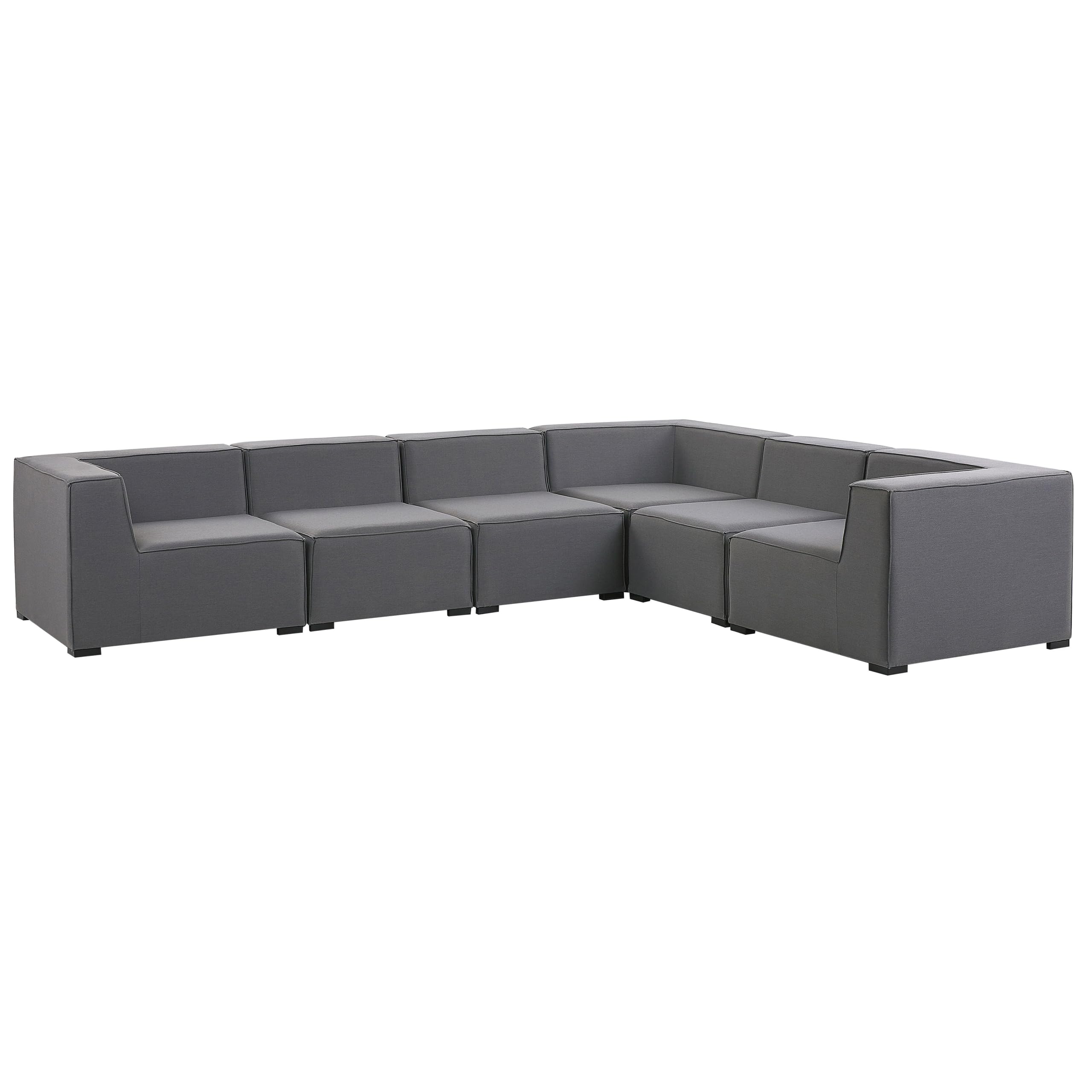 beliani-arezzo-lounge-set-7-teilig-grau-linksseitig-outdoor image 7