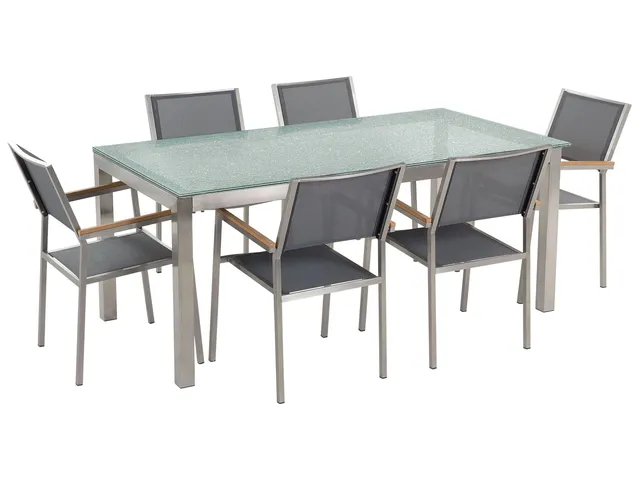 beliani-grosseto-gartenset-180cm-grau-6-st-hle image 1