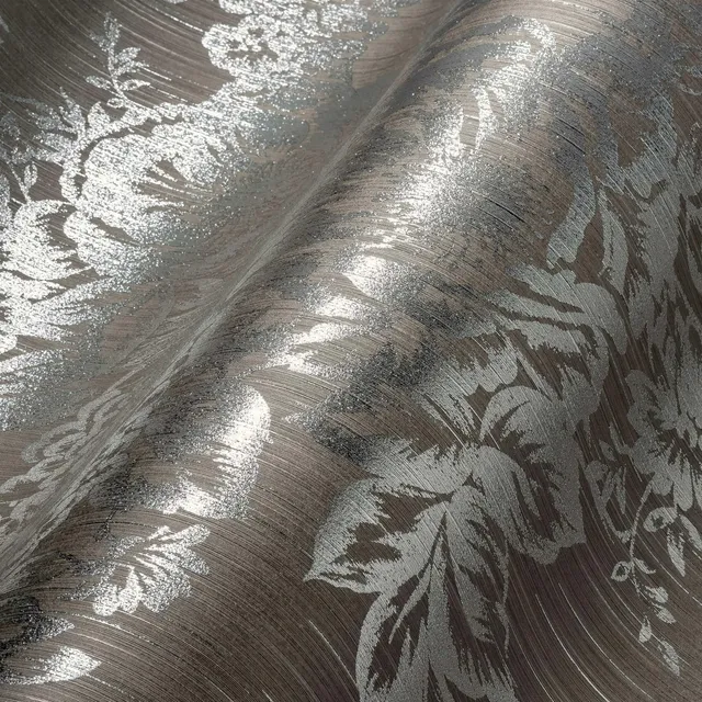 a-s-cr-ation-metallic-silk-306574-textiltapete-braun-floral image 1