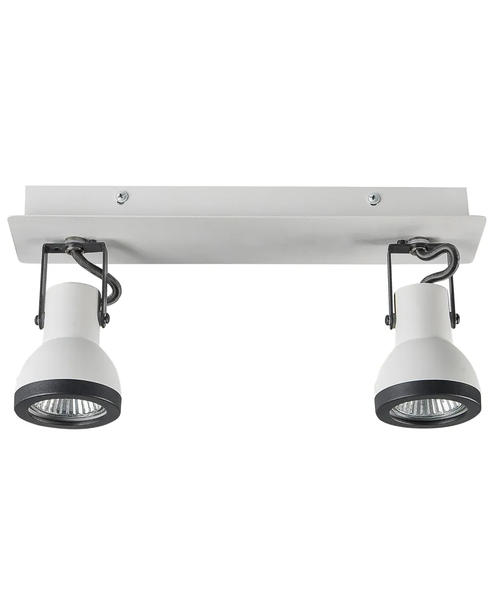 beliani-baro-deckenlampe-2-flammig-wei-schwarz-metall image 1