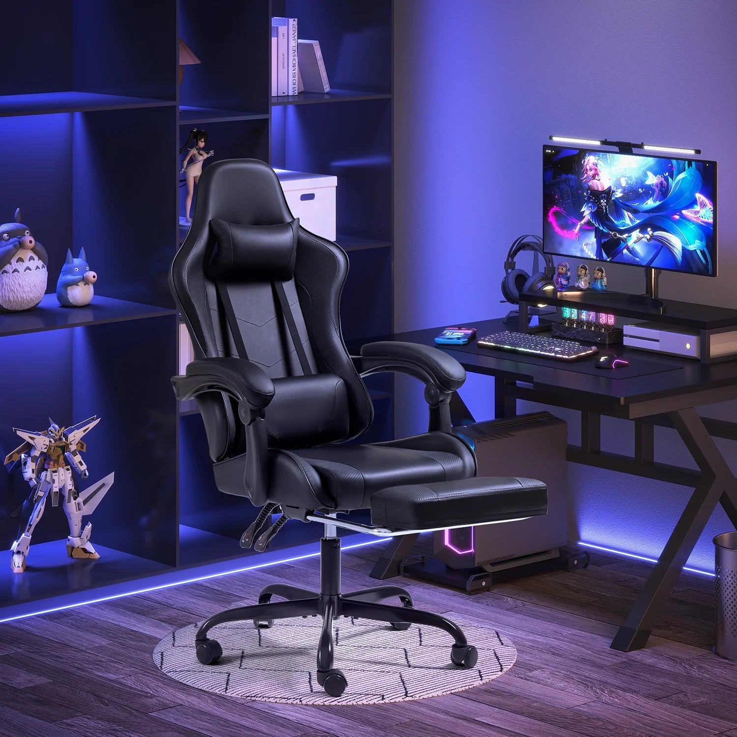 homall-gaming-chair-gamer-stuhl-wei-mit-fu-st-tze-massage image 2