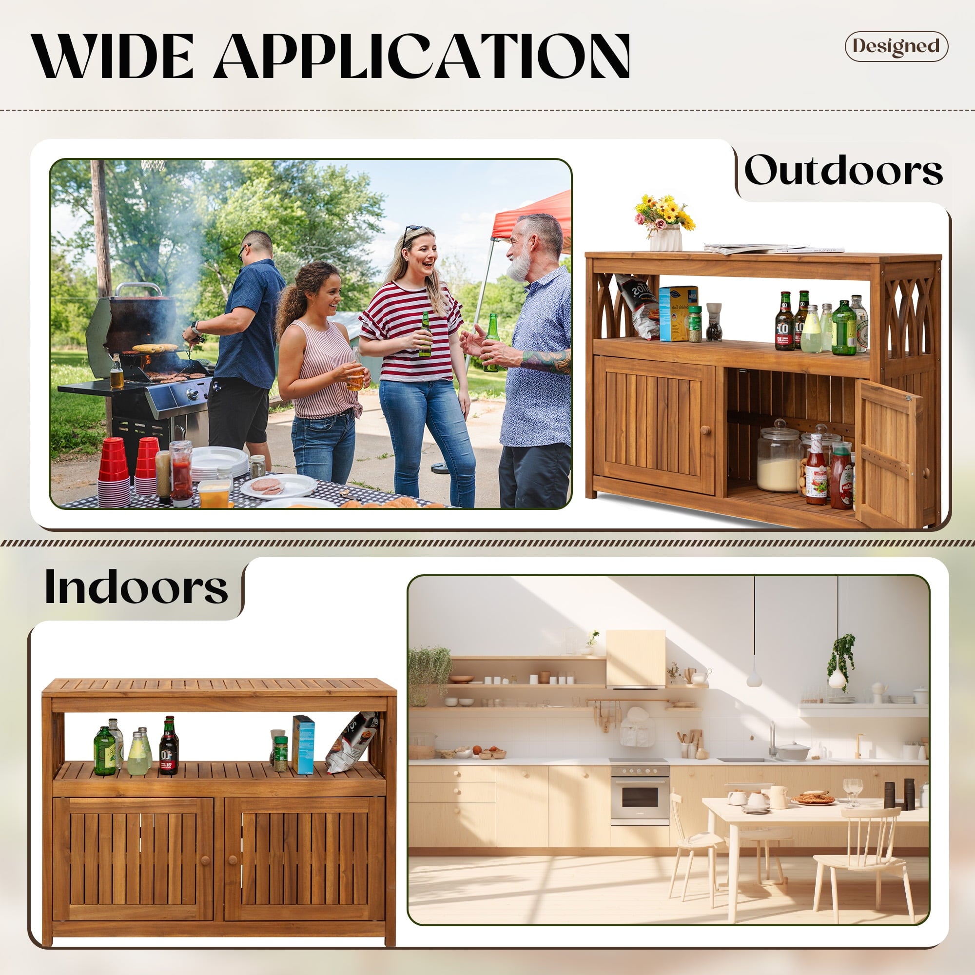 homall-patio-furniture-sideboard-braun-akazie-holz image 3