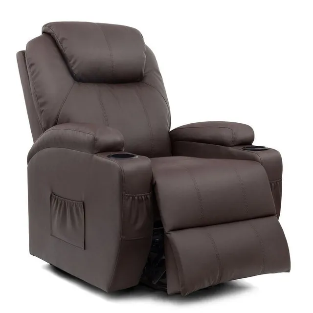 homall-recliner-chair-massagesessel-kunstleder-schwarz image 1