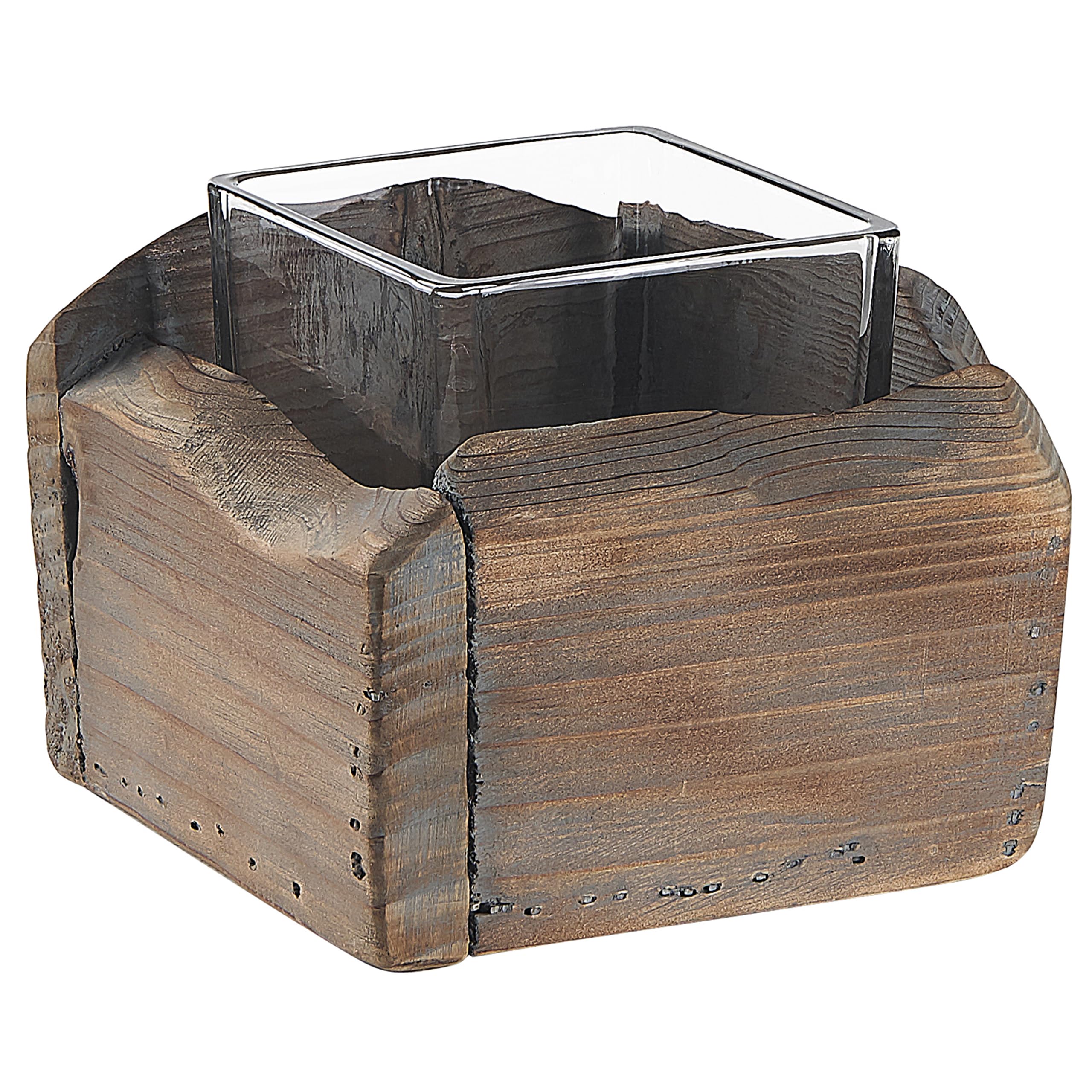 beliani-plateros-kerzenhalter-2er-holz-dunkelbraun-rustikal image 5