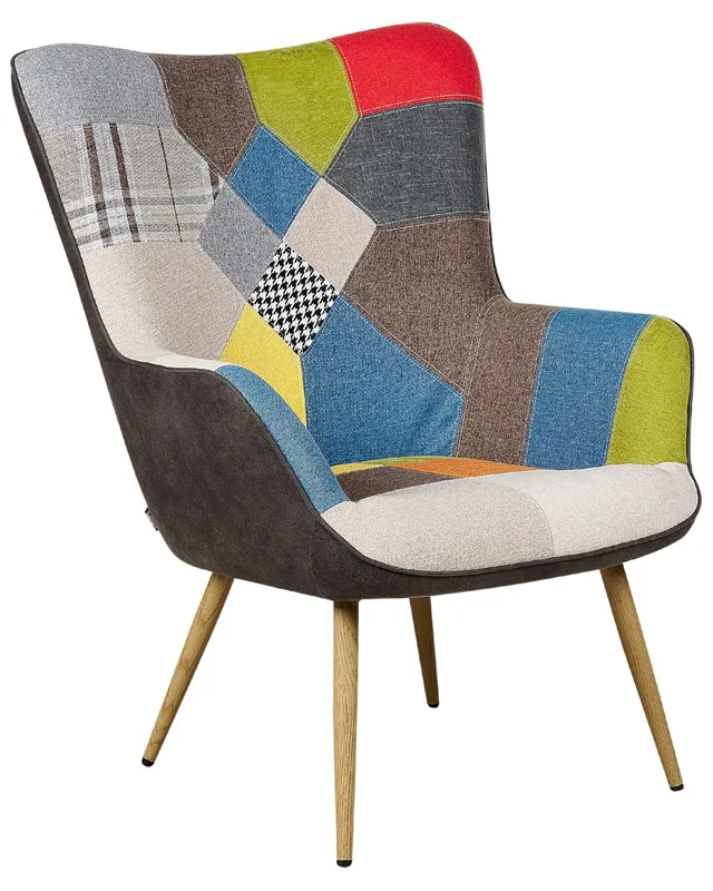 beliani-vejle-ii-ohrensessel-mit-hocker-patchwork-bunt image 1