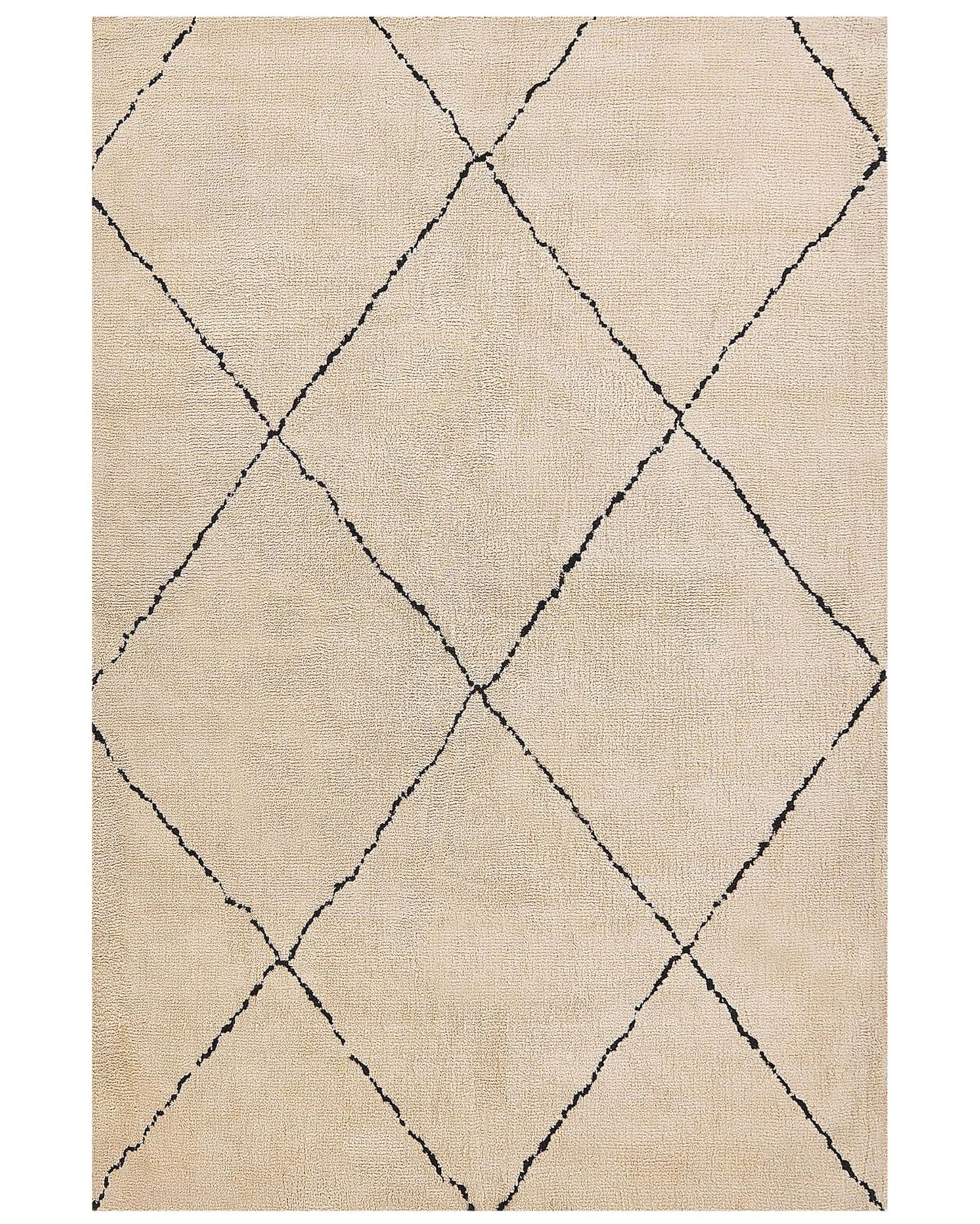 beliani-mutki-shaggy-teppich-200x300-cm-beige-schwarz image 1