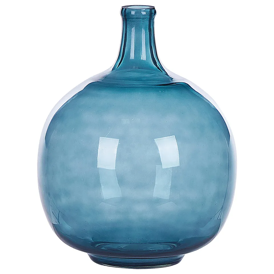 beliani-chappathi-dekovase-glas-blau-31-cm-handgefertigt image 1