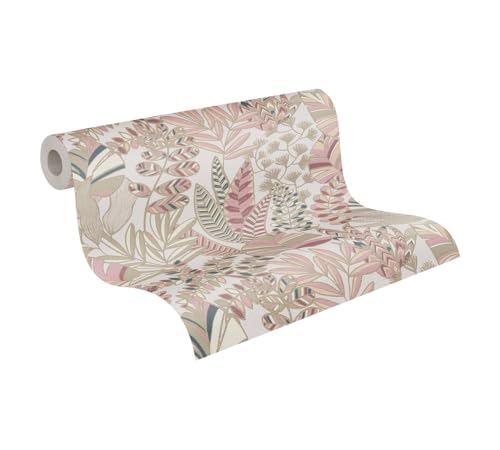 a-s-cr-ation-bl-tter-vliestapete-rosa-wei-gold-10-05-m image 8