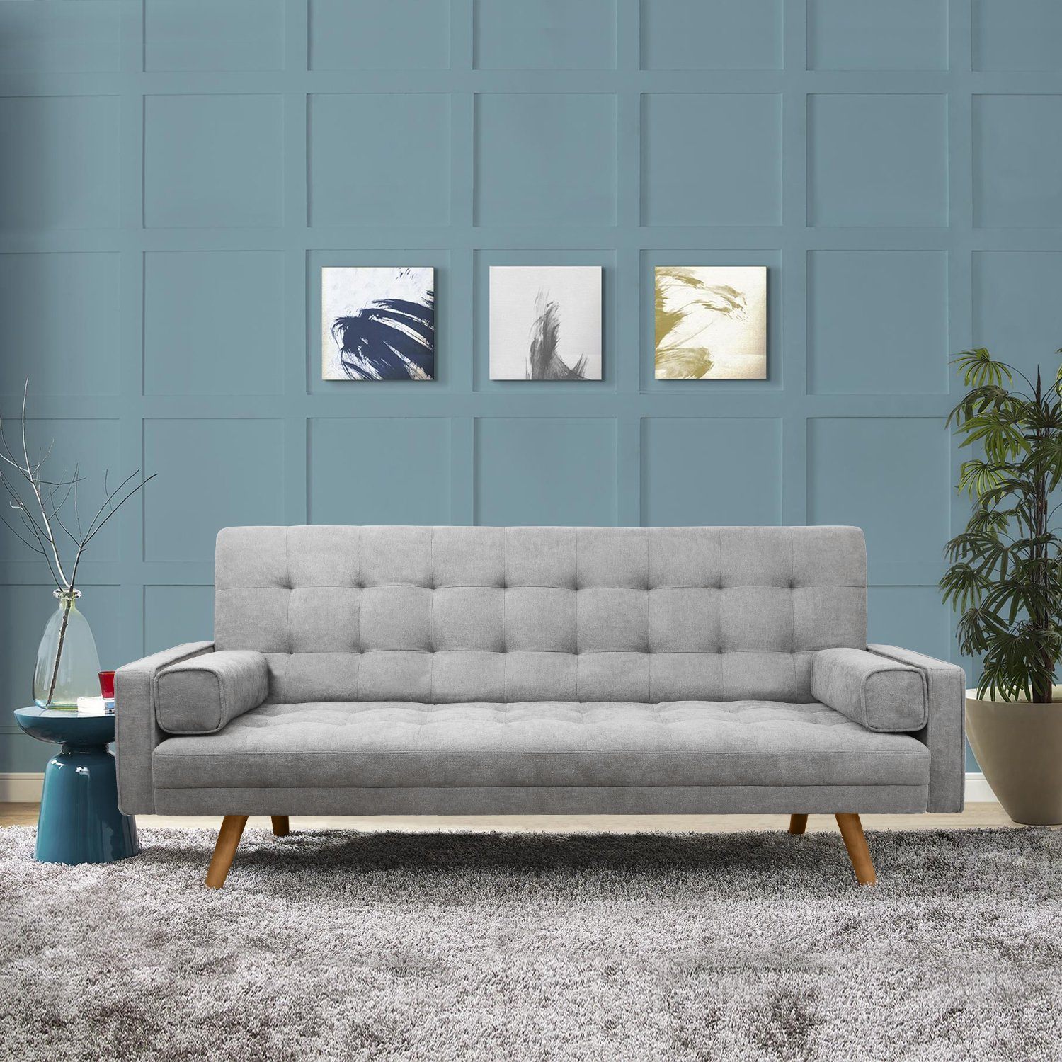 homall-recliner-chair-futon-sofa-grau-leinen-3-positionen image 6
