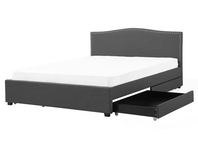 beliani-polsterbett-160x200-grau-mit-bettkasten-schubladen image 1