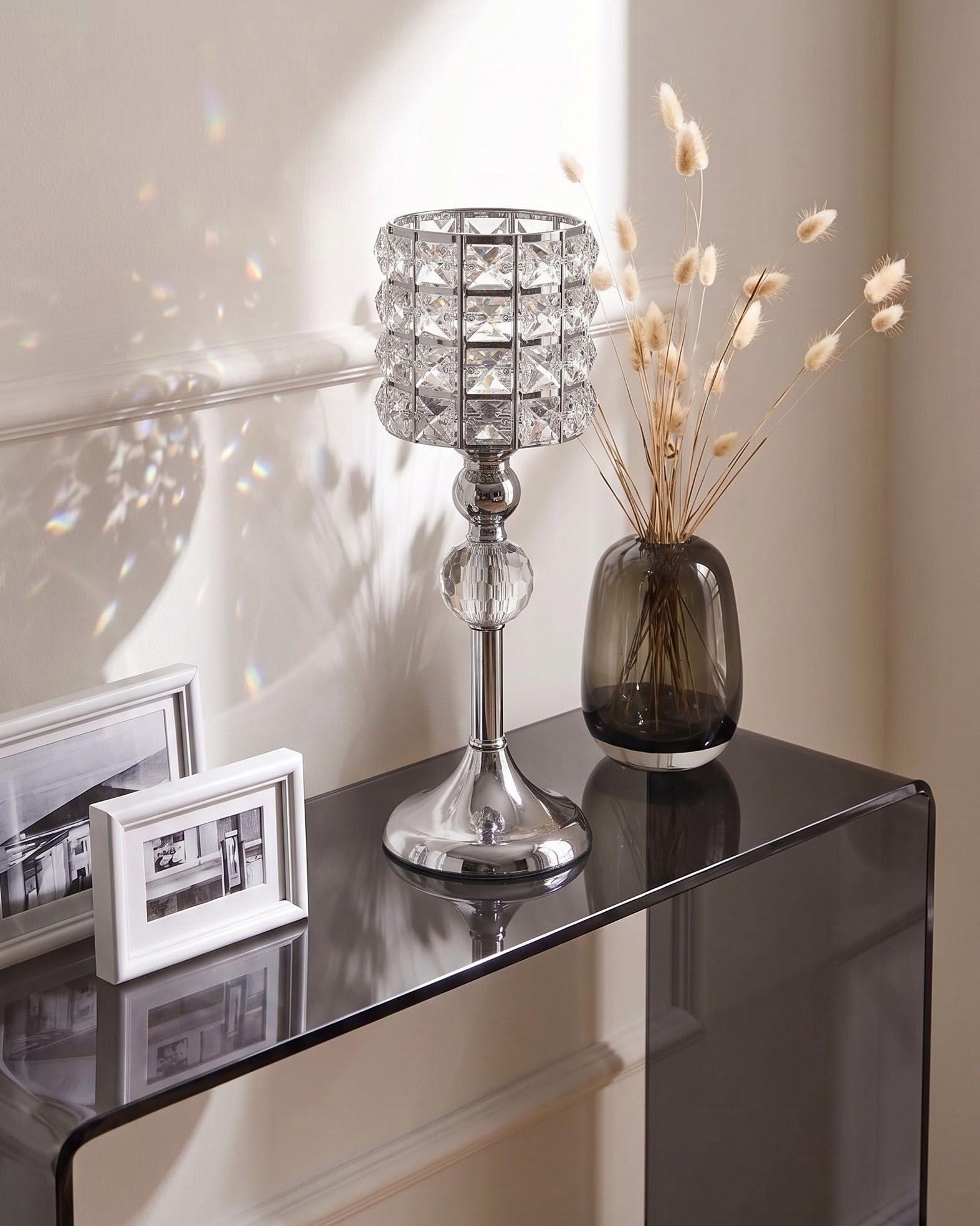 beliani-avord-kerzenst-nder-33-cm-glas-silbern image 2
