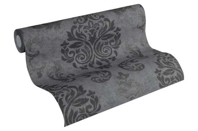 a-s-cr-ation-memory-953723-vliestapete-grau-metallic-schwarz image 1