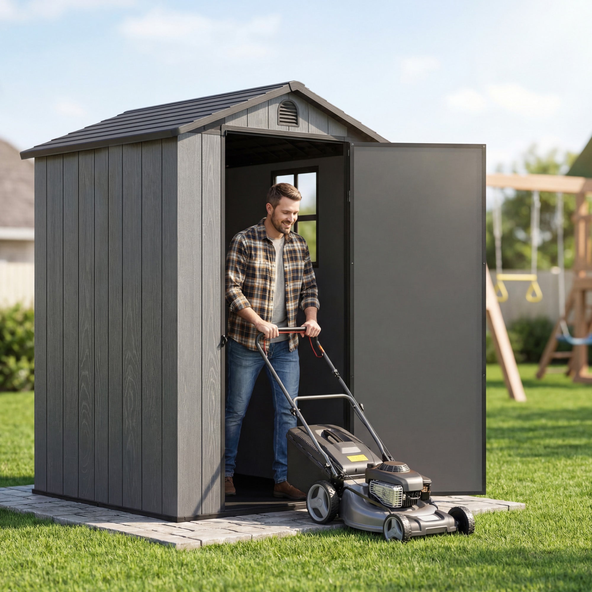 homall-4x4ft-ger-tehaus-kunststoff-grau-abschlie-bar image 1