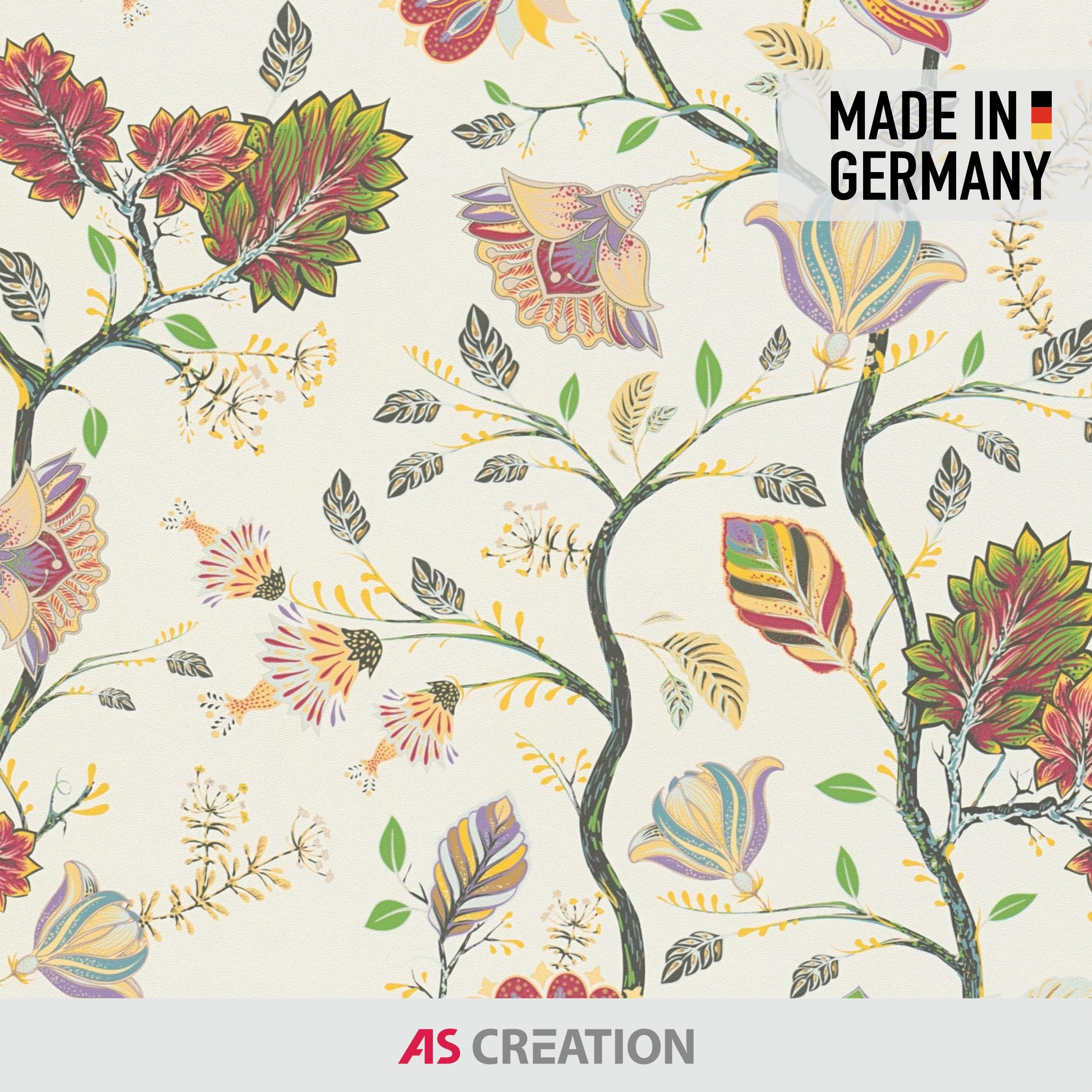new-walls-florale-vliestapete-bl-ten-rot-gr-n-beige-10m image 7