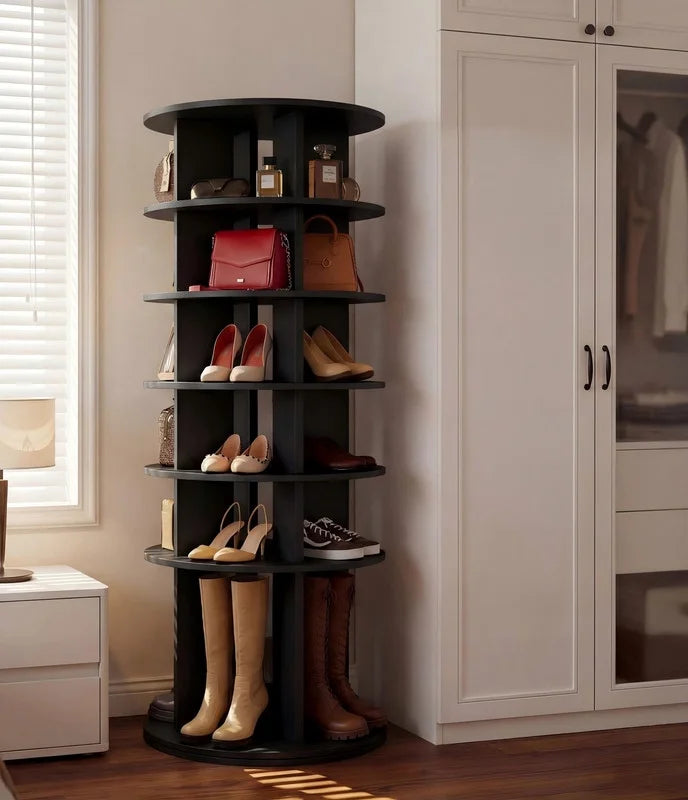 homall-shelf-schuhregal-drehbar-7-st-ckig-schwarz-35-paare image 3