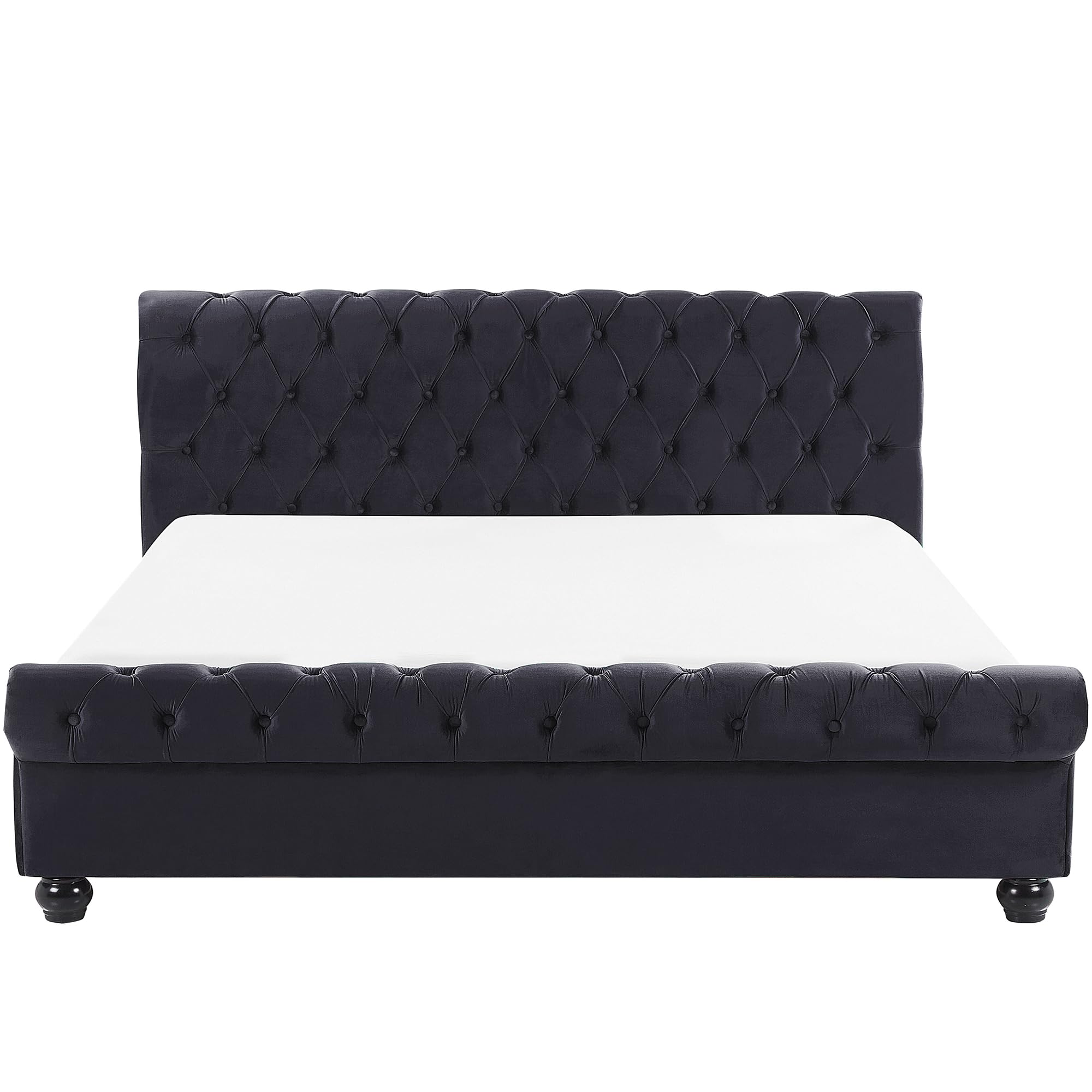 beliani-avallon-samtbett-schwarz-180x200-chesterfield image 5