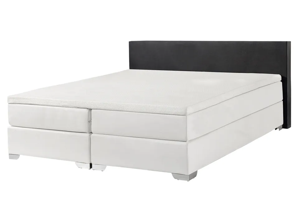 beliani-boxspringbett-160x200-kunstleder-schwarz-wei-h2 image 1