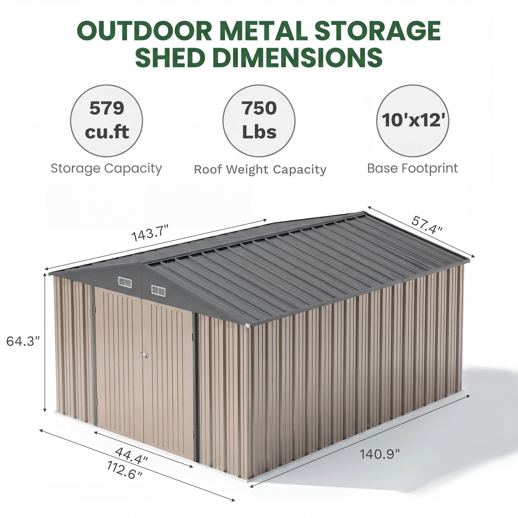 homall-metal-shed-ger-teschuppen-10x12ft-braun-metall-abschlie-bar image 5