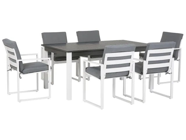 beliani-pancole-gartentisch-set-aluminium-6-st-hle-grau-wei-ausziehbar image 1