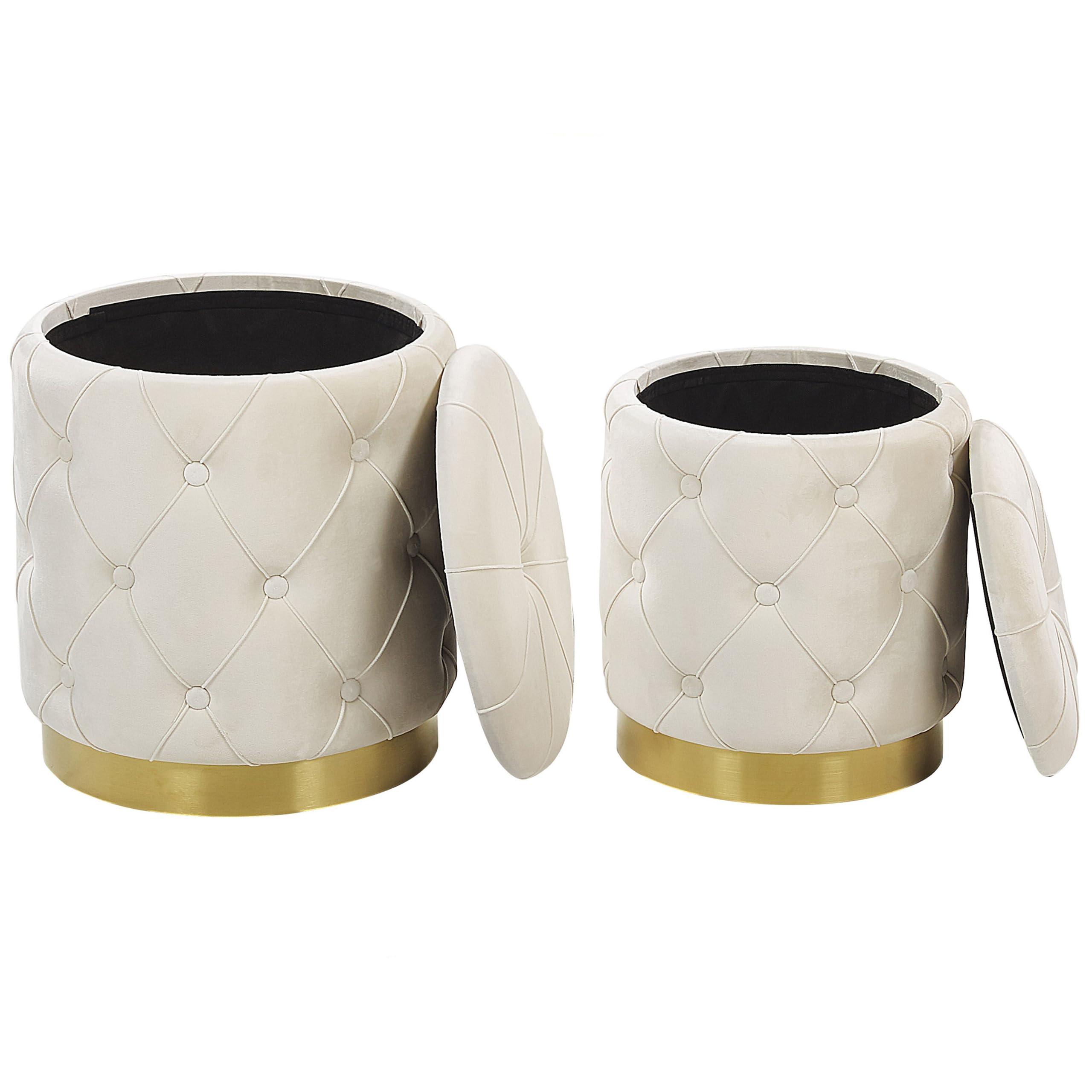 beliani-pueblo-pouf-2er-set-wei-samt-mit-stauraum image 4
