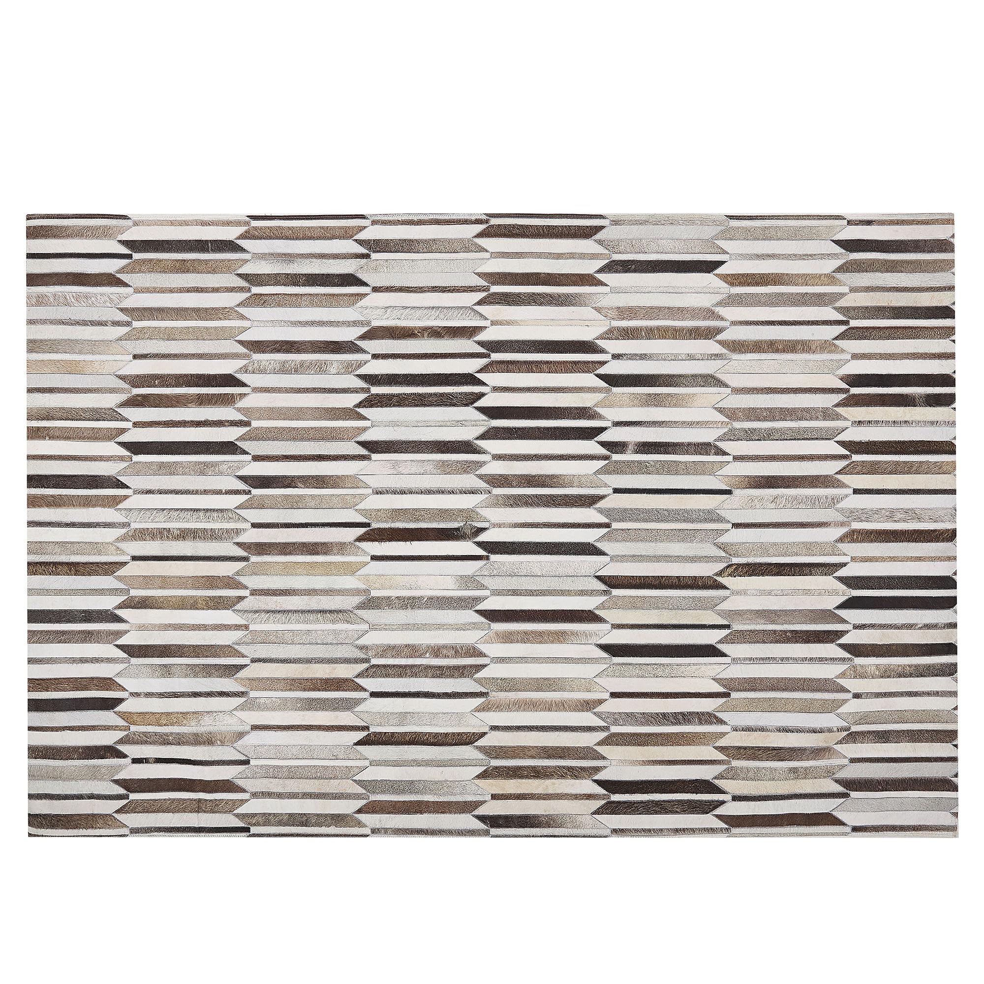 beliani-kulalar-leder-teppich-140x200-cm-beige-braun-patchwork image 3
