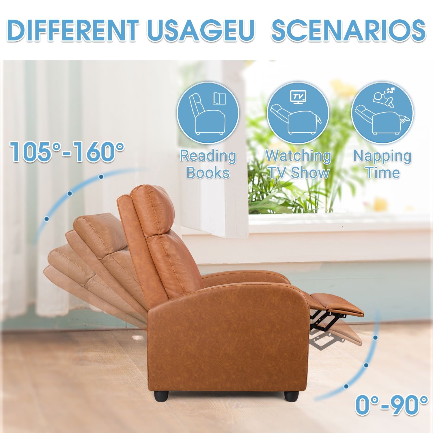 homall-recliner-chair-relaxsessel-pu-leder-schwarz-180 image 3