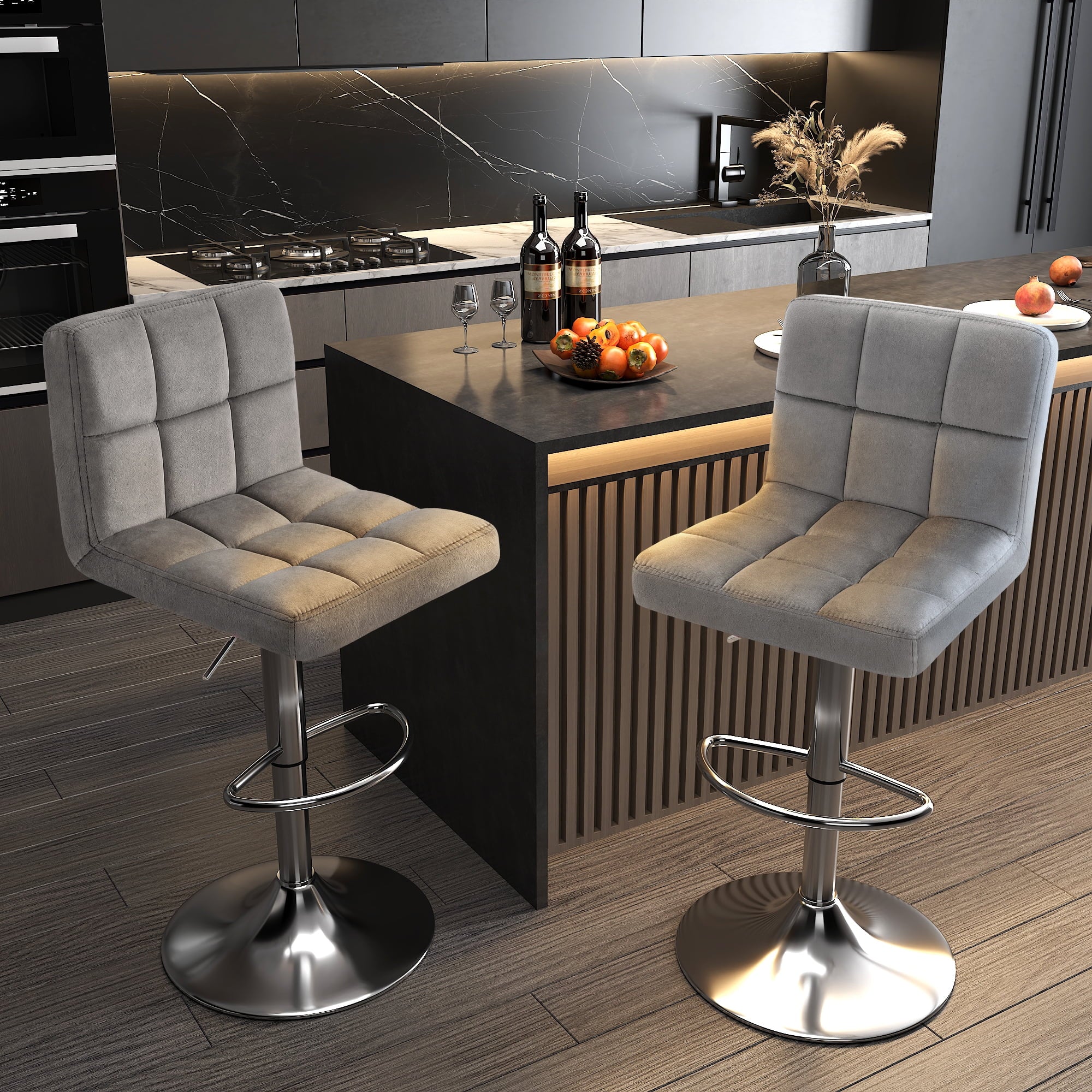 homall-bar-stool-barhocker-2er-set-samt-grau-h-henverstellbar image 5