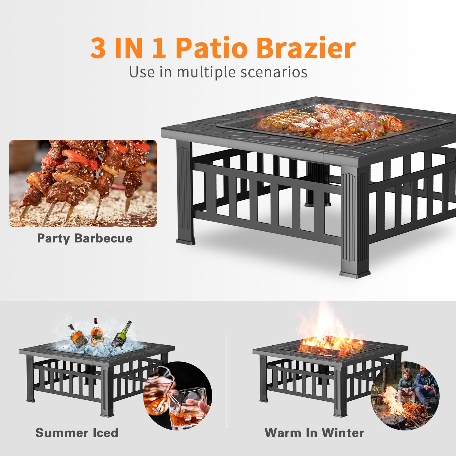 homall-patio-feuerschale-eckig-stahl-mit-funkenschutz-81-cm image 3