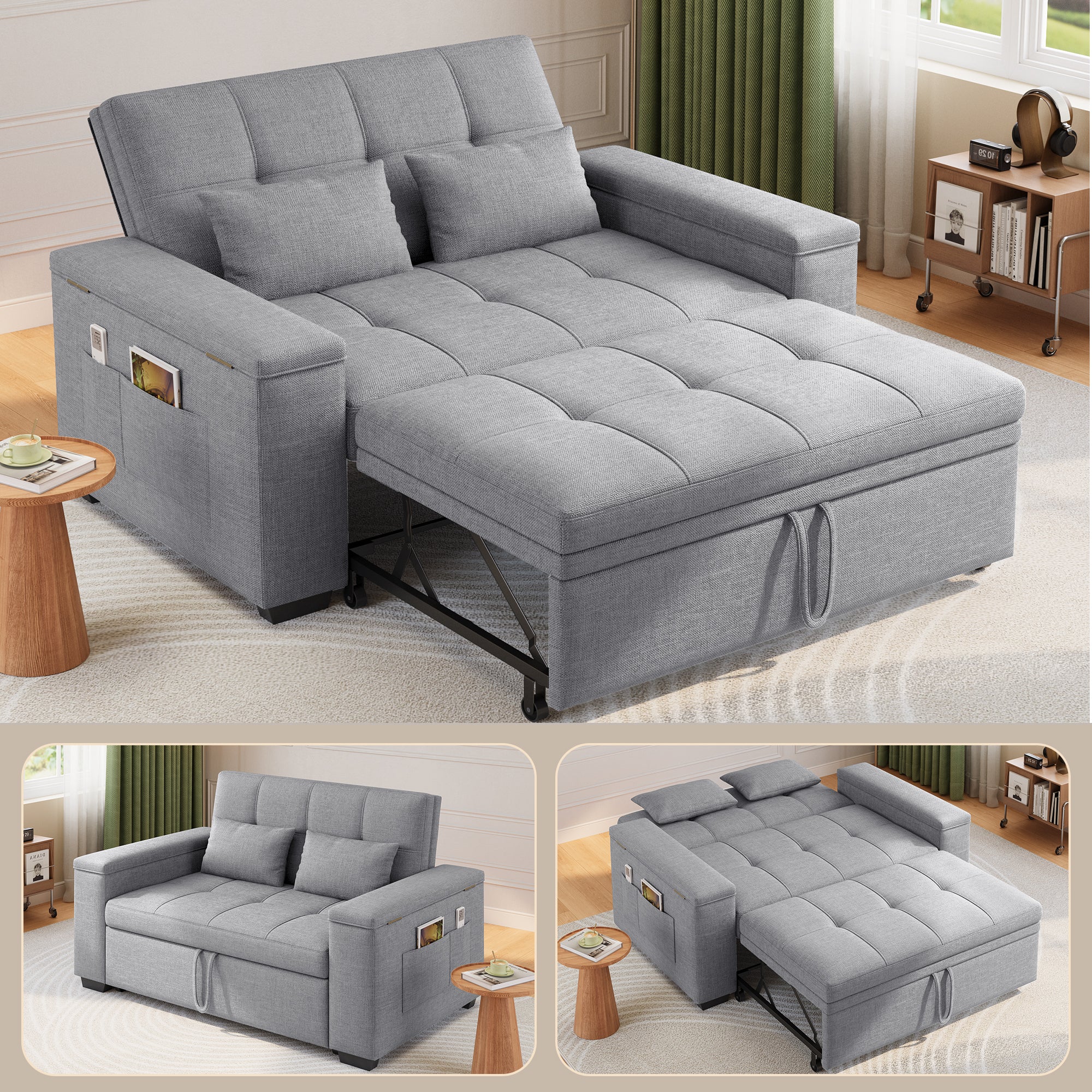 bealife-ar27-schlafsofa-3-in-1-grau-157-cm-mit-liegefunktion image 6