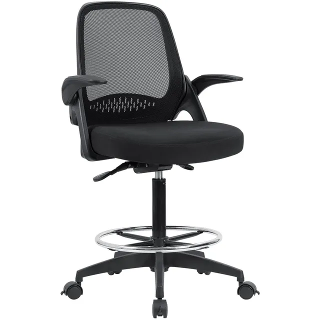 homall-standing-desk-b-rostuhl-hoch-schwarz-mit-fu-ring image 1