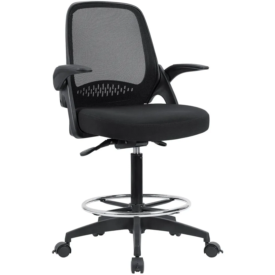 homall-standing-desk-b-rostuhl-hoch-schwarz-mit-fu-ring image 1