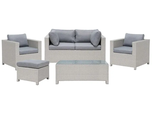 beliani-gartenm-bel-milano-lounge-set-4-sitzer-hellgrau image 1