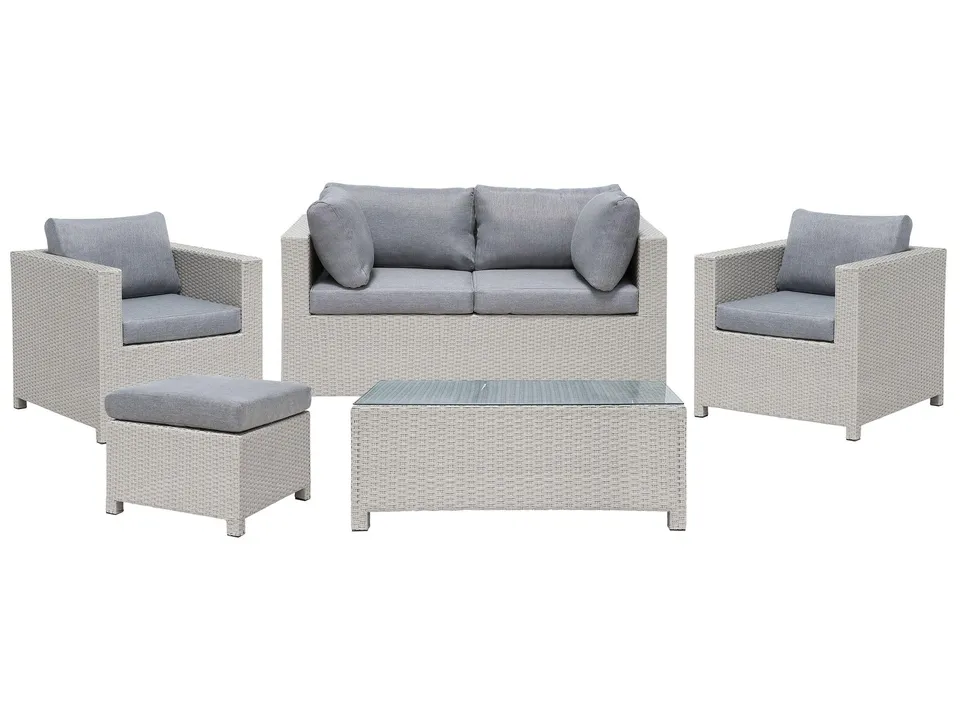 beliani-gartenm-bel-milano-lounge-set-4-sitzer-hellgrau image 1