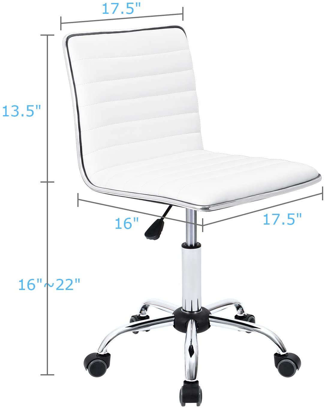 homall-office-leather-chair-b-rostuhl-wei-ohne-armlehne image 6