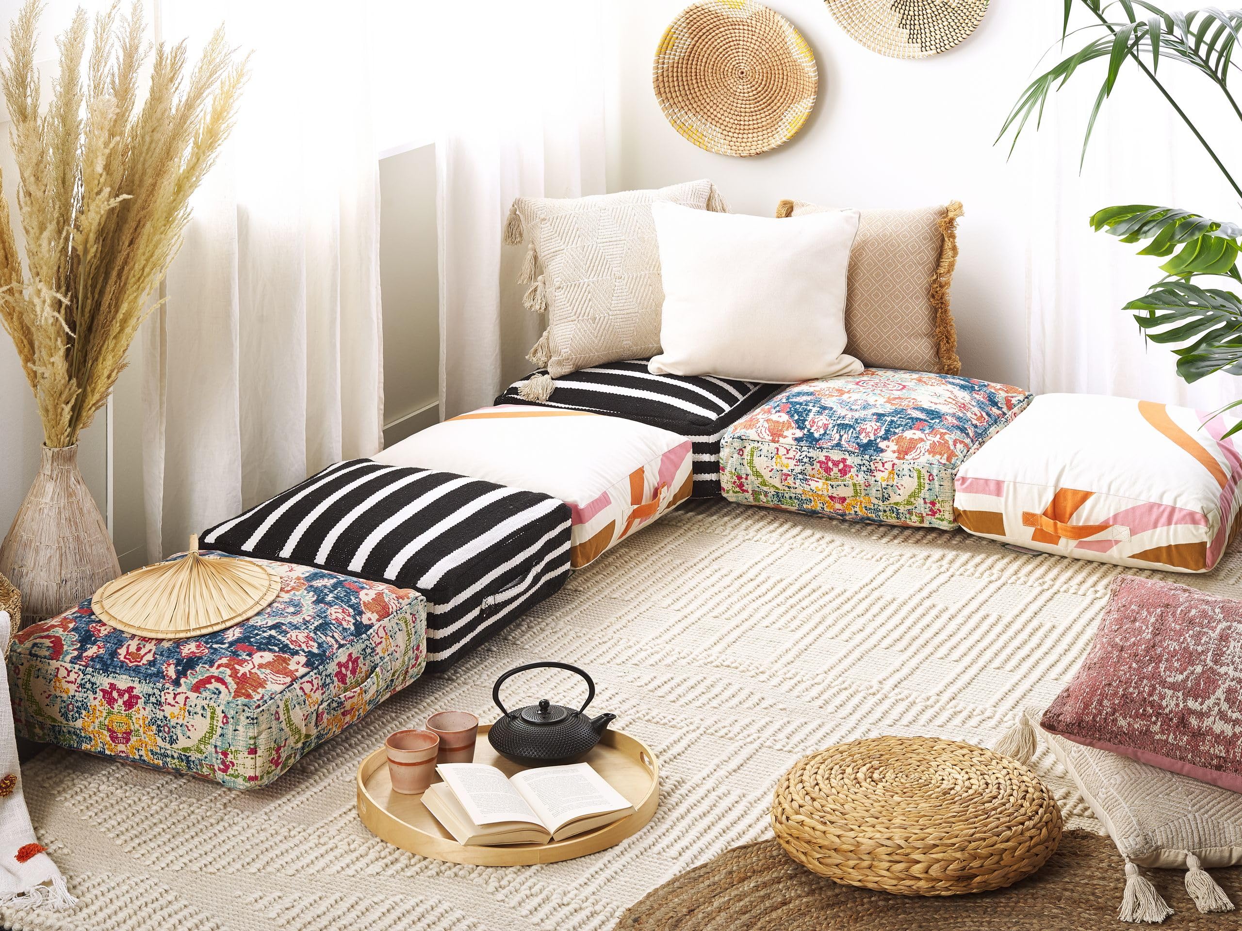 beliani-oued-pouf-baumwolle-bunt-50x50x20-mit-griff image 2