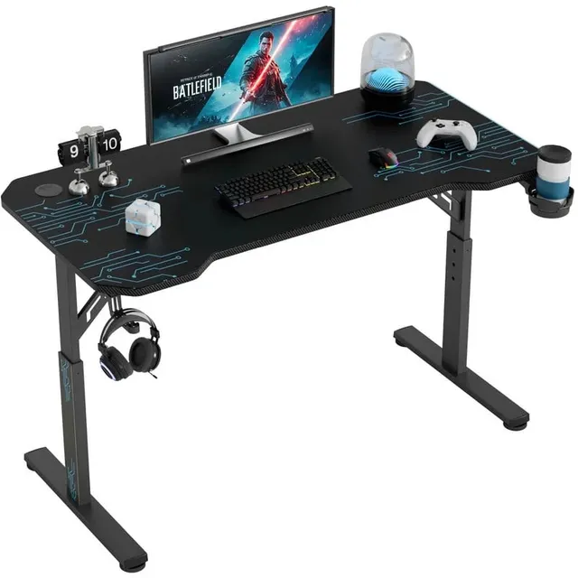 homall-gaming-desk-gamingtisch-47-zoll-h-henverstellbar-schwarz image 1