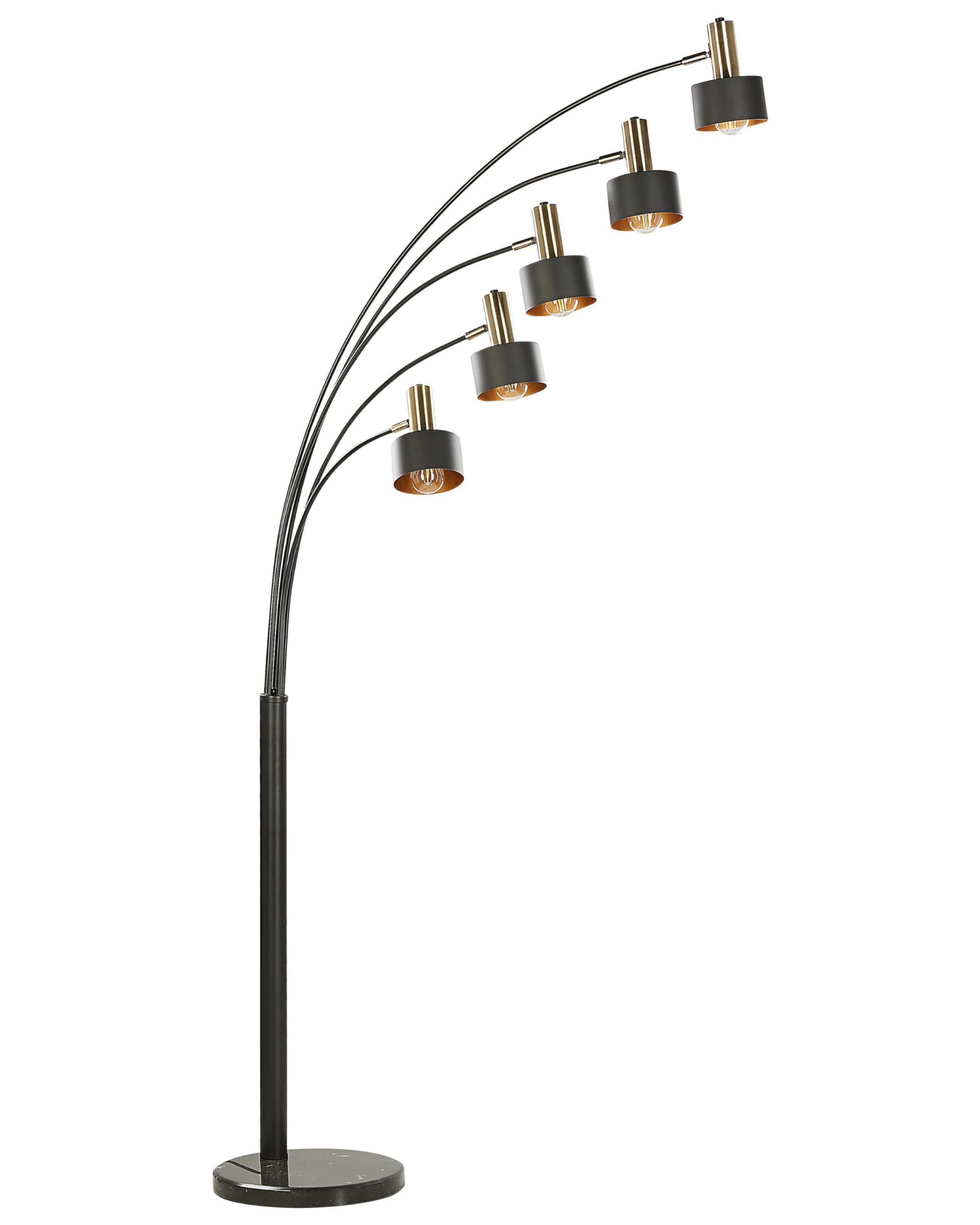 beliani-anbesa-stehlampe-schwarz-gold-5-flammig-210-cm image 1