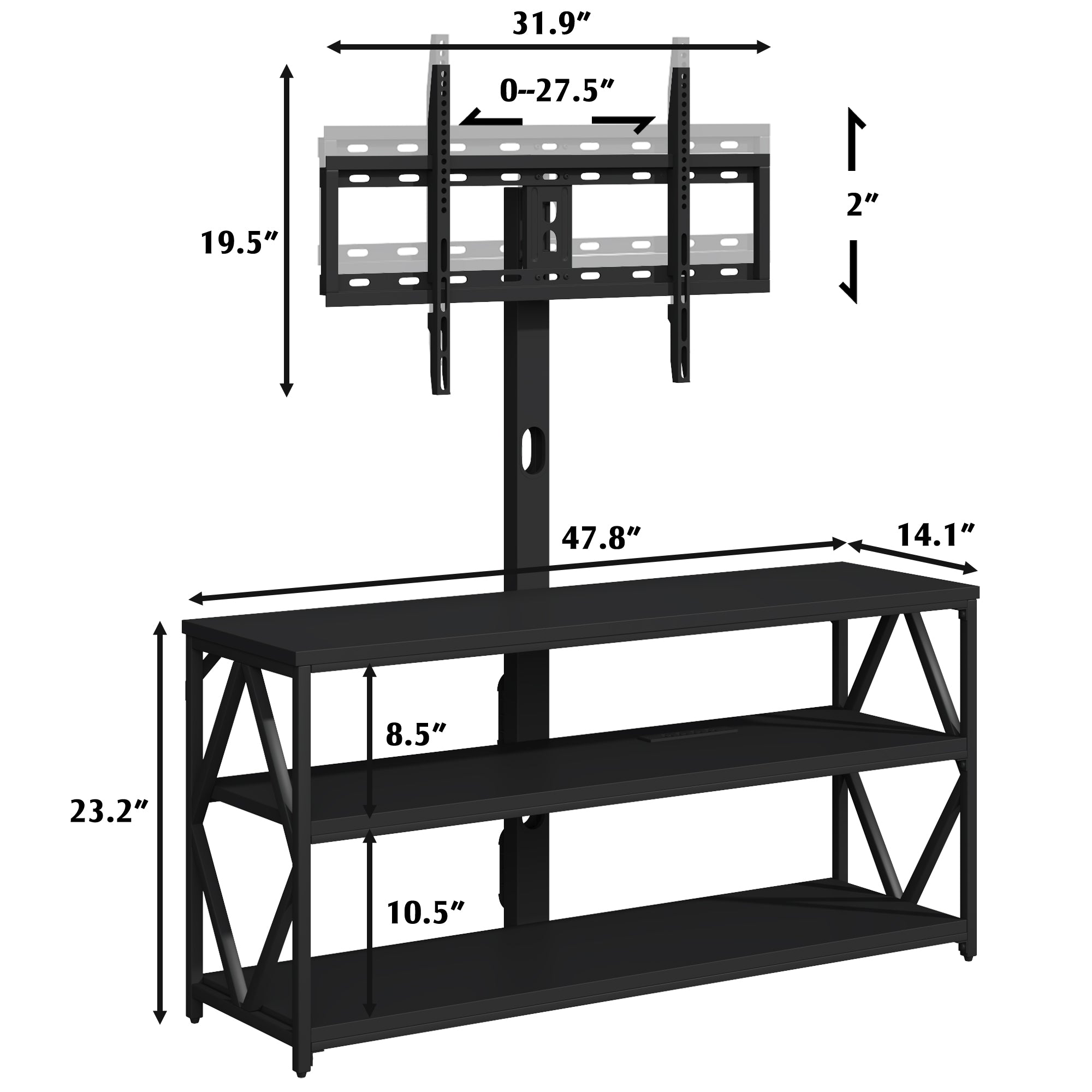 homall-tv-lowboard-32-65-zoll-fernsehtisch-schwarz-mit-steckdose image 7